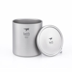 Titanový thermo hrnek s víčkem Keith Mug Double Wall 600 ml