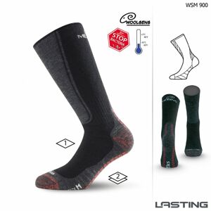 Ponožky Lasting WSM 85% Merino - zimní treking - černé Velikost: M