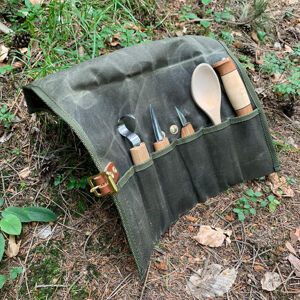 Obal na nože JUBÖ Bushcraft WAXED Wrap - zelený