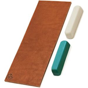 Obtahovací řemen a 2 ks brusné pasty BeaverCraft LS2P11 - Leather Strop + Two Polishing Compounds (Green / White)