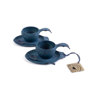 Kupilka Slow Down set - 2x KUKSA - 210 ml + 2x talíř + 2x čajová lžička - Blueberry (BLUE)