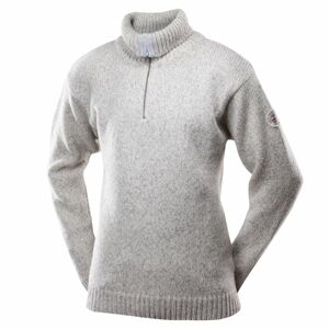 Vlněný svetr DEVOLD Nansen Wool Zip Neck- Grey Melange Velikost: L
