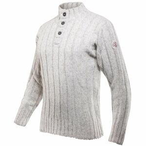 Vlněný svetr se stojáčkem DEVOLD Nansen Wool Button Neck - Grey Melange Velikost: S