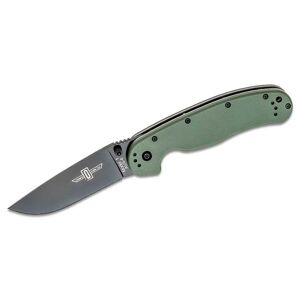 Ontario Knife Company - OKC Ontario RAT-1 Black Plain - OD Green Handle