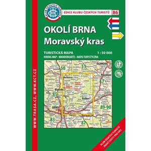 Trasa - KČT Turistická mapa - Okolí Brna, Moravský kras, 8. vydání, 2018