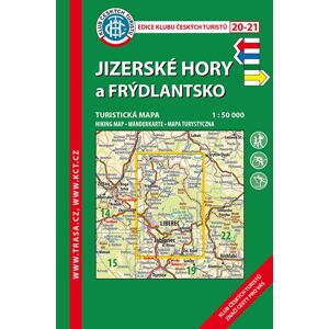 Trasa - KČT Laminovaná turistická mapa - Jizerské hory, Frýdlantsko 8. vydání, 2018