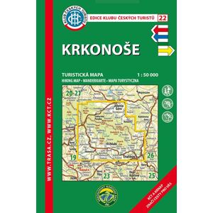 Trasa - KČT Laminovaná turistická mapa - Krkonoše 11. vydání, 2018