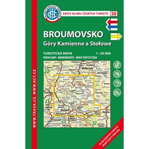 Trasa - KČT Laminovaná turistická mapa - Broumovsko a Góry Kamienne, 7. vydání, 2018