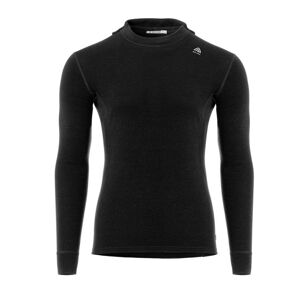 Merino mikina s kapucí Aclima WarmWool Hood Sweater V2 - Jet Black Velikost: M