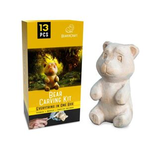 Dárková vyřezávací sada BeaverCraft DIY05 Medvěd - Bear Carving Kit