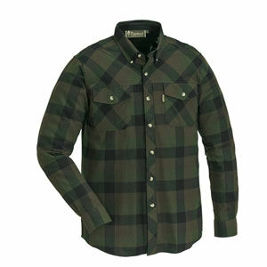 Košile dřevorubecká PINEWOOD Lumbo flannel kostkovaná - ZELENO / ČERNÁ Velikost: 3XL