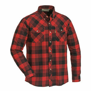 Košile dřevorubecká PINEWOOD Lumbo flannel kostkovaná - ČERVENO / ČERNÁ Velikost: 3XL