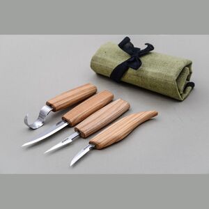Řezbářský set BeaverCraft S09 - Set of 4 Knives in Tool Roll