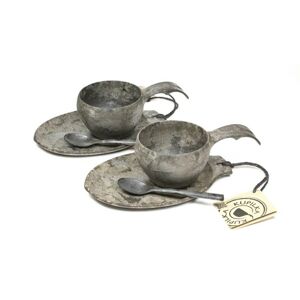 Kupilka Slow Down set - 2x KUKSA - 210 ml + 2x talíř + 2x čajová lžička - Kelo (BLACK)